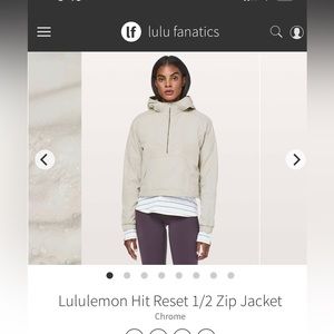 Lululemon Hit Reset 1/2 Zip Jacket (Chrome)
